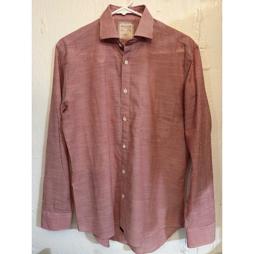 Billy Reid John Shirt Mens Small Red White Striped Button Down Standard Cut NWOT